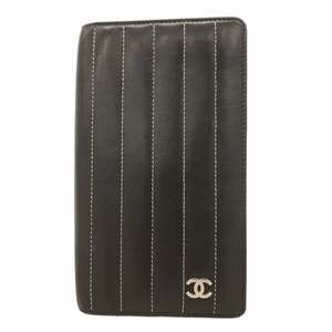 Chanel Mademoiselle Long Wallet, Lambskin, Black, Women's